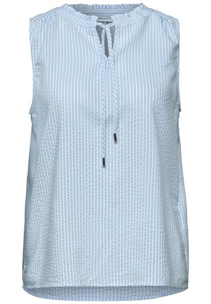 Blusentop mit Split Neck und Rüschen original blue