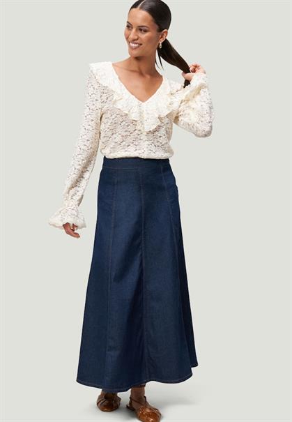 Boho-Bluse aus Spitze eggnog