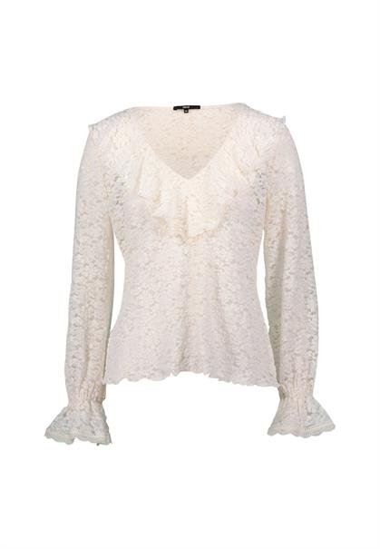 Boho-Bluse aus Spitze eggnog