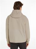 BONDED FLEECE ZIP HOODED JACKET stony beige