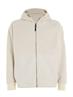 BONDED FLEECE ZIP HOODED JACKET stony beige