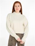 BOUCLE HIGH NECK SWEATER ivory