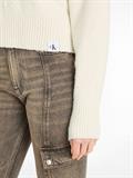 BOUCLE HIGH NECK SWEATER ivory