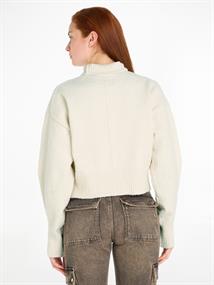 BOUCLE HIGH NECK SWEATER ivory