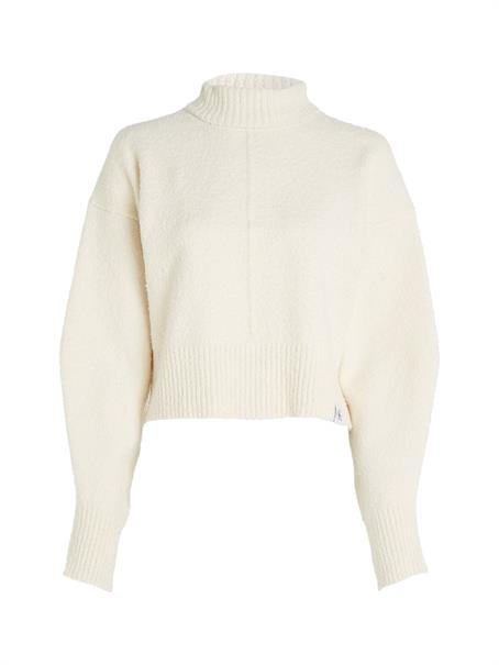 BOUCLE HIGH NECK SWEATER ivory