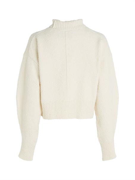 BOUCLE HIGH NECK SWEATER ivory