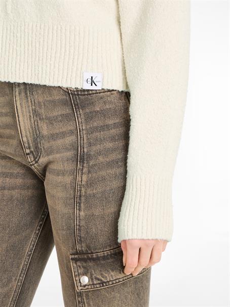 BOUCLE HIGH NECK SWEATER ivory