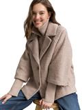 Bouclé Cape Jacke im 2-in-1-Look boucle beige melange