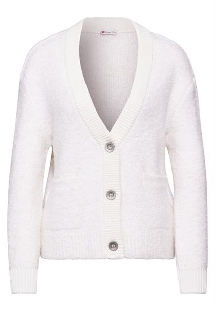 Bouclé-Cardigan lucid white