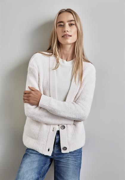Bouclé-Cardigan lucid white