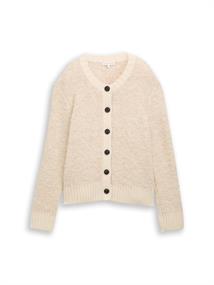 Bouclé Cardigan mit Wollanteil sand stone beige melange
