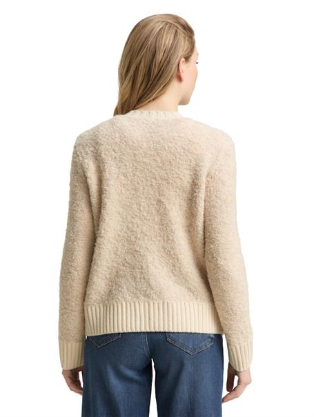 Bouclé Cardigan mit Wollanteil sand stone beige melange