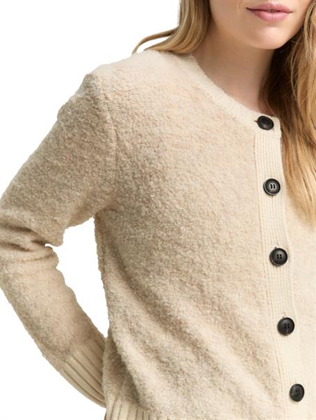 Bouclé Cardigan mit Wollanteil sand stone beige melange
