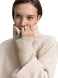 Bouclé Mantel mit Stehkragen cold beige