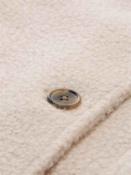 Bouclé Mantel mit Stehkragen cold beige