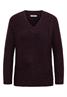 Bouclé V-Neck Pullover eggplant red