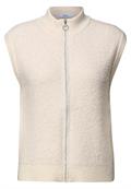 Bouclé Weste mit Reißverschluss oat milk beige melange
