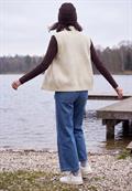 Bouclé Weste mit Reißverschluss oat milk beige melange
