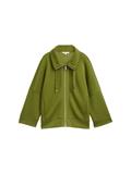 Boxy Fit Scuba Sweatjacke deep ivy green