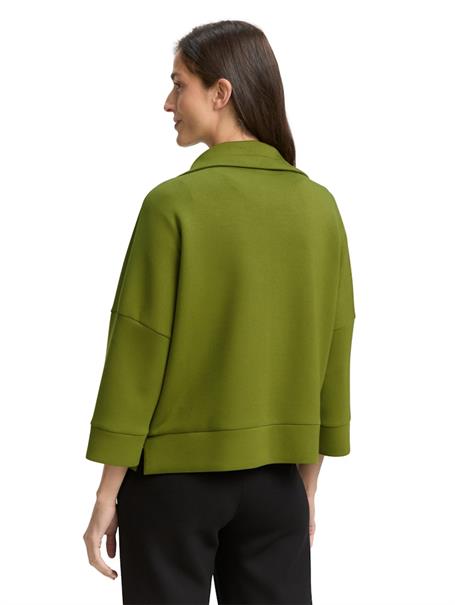 Boxy Fit Scuba Sweatjacke deep ivy green