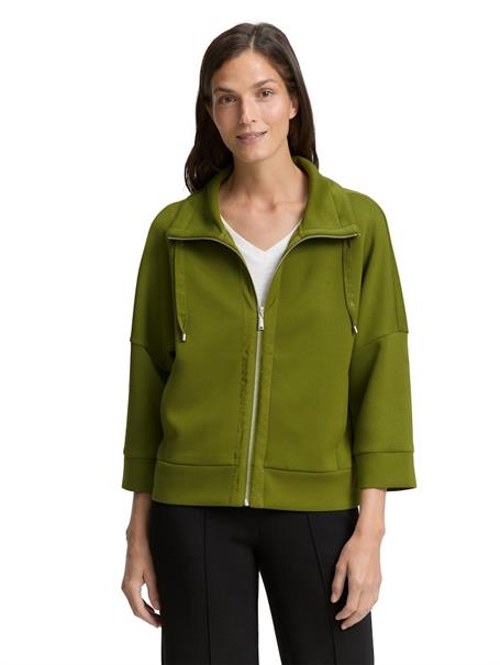 Boxy Fit Scuba Sweatjacke deep ivy green