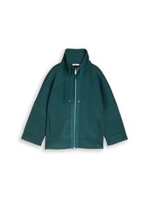 Boxy Fit Scuba Sweatjacke deep meadow green melange