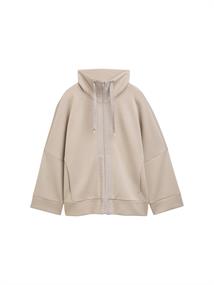 Boxy Fit Scuba Sweatjacke soft taupe grey