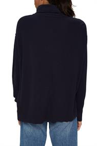 Boxy Rollkragen-Pullover aus 100% Bio-Baumwolle navy