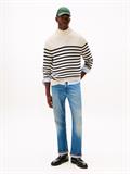 BRETON COTTON STRIPE MOCK NECK oatmilk htr-desert sky