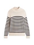 BRETON COTTON STRIPE MOCK NECK oatmilk htr-desert sky