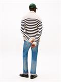 BRETON COTTON STRIPE MOCK NECK oatmilk htr-desert sky