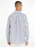 BRETON LINEN STRIPE CF SHIRT optic white - carbon navy