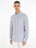 BRETON LINEN STRIPE CF SHIRT optic white - carbon navy