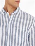 BRETON LINEN STRIPE CF SHIRT optic white - carbon navy