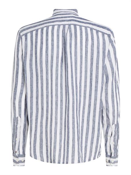 BRETON LINEN STRIPE CF SHIRT optic white - carbon navy