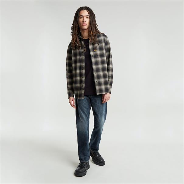 Bristum 2.0 Slim Shirt l\s dk moss arthur check
