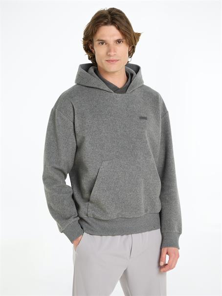 BRUSHED FLEECE COMFORT HOODIE dark grey heather