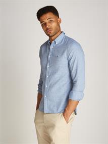 BRUSHED LINEN SOLID SF SHIRT shirt blue