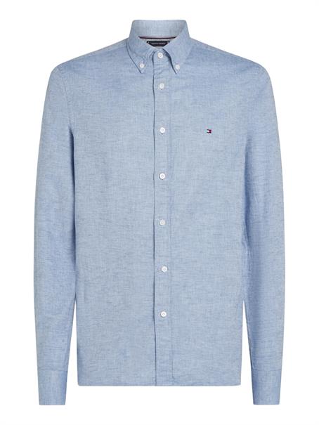 BRUSHED LINEN SOLID SF SHIRT shirt blue