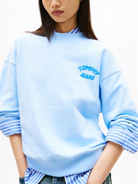 Bubble Logo Boxy Crew Neck Jumper light powdery blue