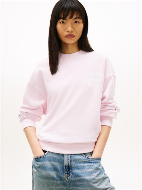 Bubble Logo Boxy Crew Neck Jumper pearly pink