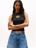 Bubble Logo Slim Tank Top black
