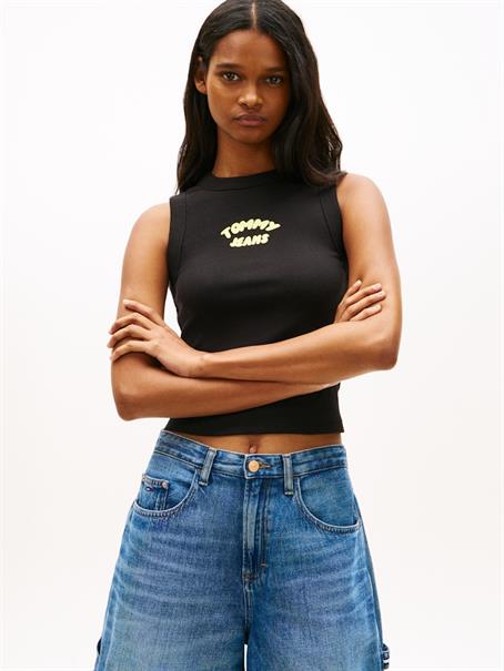 Bubble Logo Slim Tank Top black