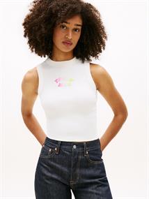 Bubble Logo Slim Tank Top ecru