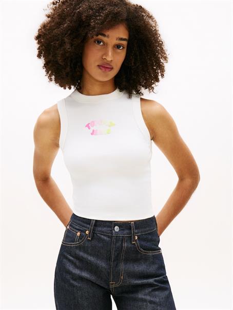 Bubble Logo Slim Tank Top ecru