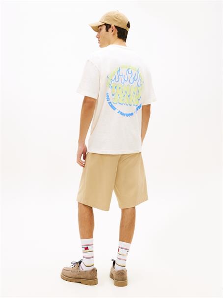 Bubble Logo Textured Jersey Relaxed T-Shirt ancient white