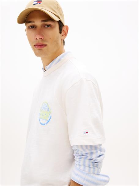 Bubble Logo Textured Jersey Relaxed T-Shirt ancient white