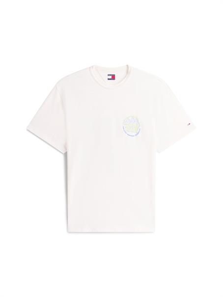 Bubble Logo Textured Jersey Relaxed T-Shirt ancient white