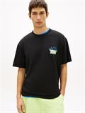 Bubble Logo Textured Jersey Relaxed T-Shirt black