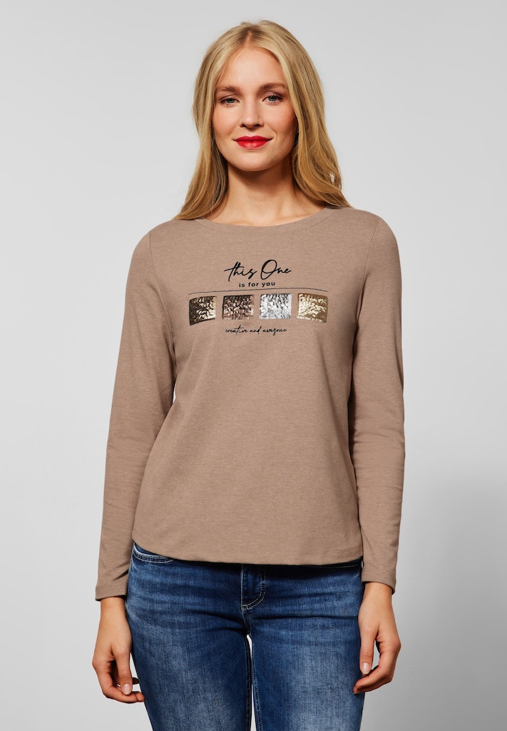 Street One Damen Longsleeve buff sand melange bequem online kaufen bei